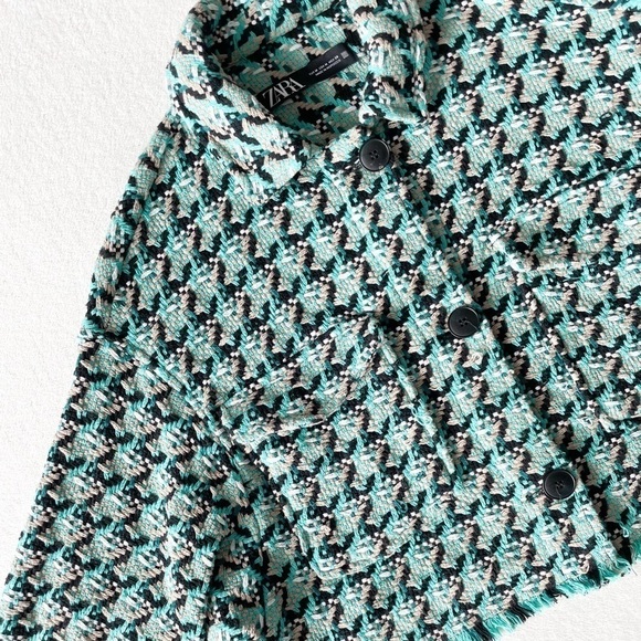 ZARA Crop Tweed Shacket - Picture 2 of 12